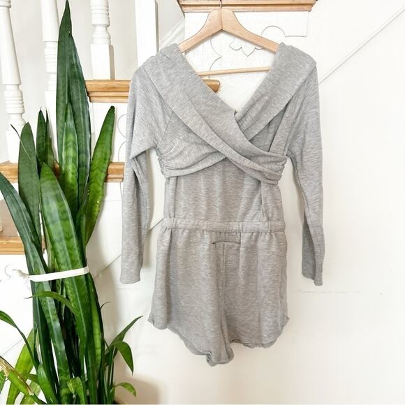 Free People Movement Heather Grey Love Spell Off The Shoulder One Piece Size L - Picture 7 of 10